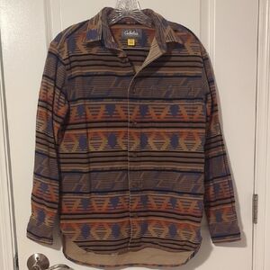 Cabelas Longsleve Patterned Button Down Flannel